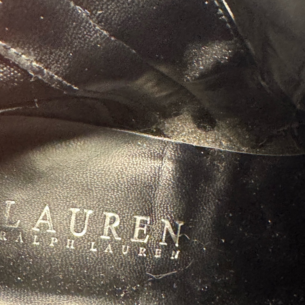 Lauren Ralph Lauren Black Leather Ankle Booties with Side Zip - Picture 9 of 13